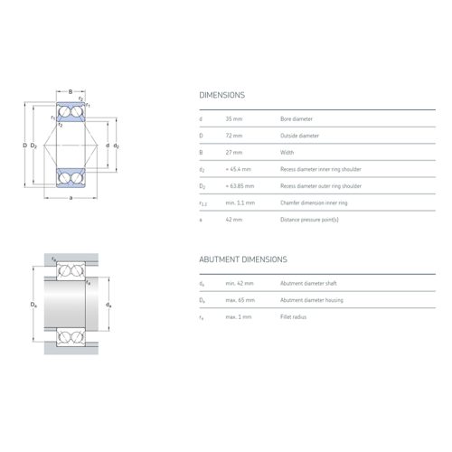 Ball Contact Ball Bearing 3207A SKF Ball Bearing