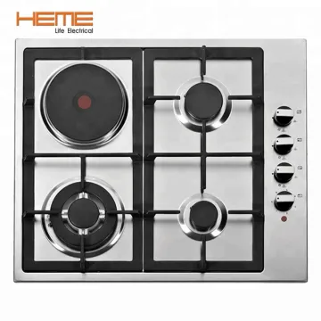Stainless Steel 4 Burner Gas and Electric Cooker Hob PGER6041S-A1CI