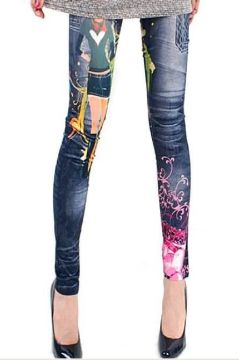 Womens Tight Pants , Floral Print Leggings , Casual Slim Fit