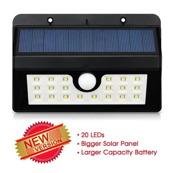 Led Solar Motion Sensor Light Lithium battery ,20Led Solar Light Outdoor Wireless Security Light Sensor Motion Activitive Lamp