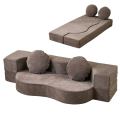 Transformable Compressed Sofa with Round Cushions