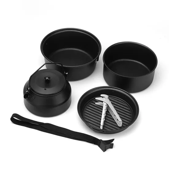 Lightweight Backpacking Outdoor Kitchen Aluminum Camping Cookware Set