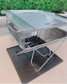 Portable Indoor/Outdoor Smokeless Charcoal Grill for Field Barbecue