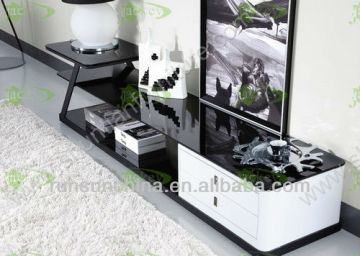 elegant graceful flame plating toughened glass top TV stands