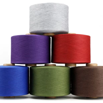 Núcleo super macio fio fiado rayon poliéster náilon fio misturado tingido anel slub fiado anti-pilling suéter bordado de alta resistência