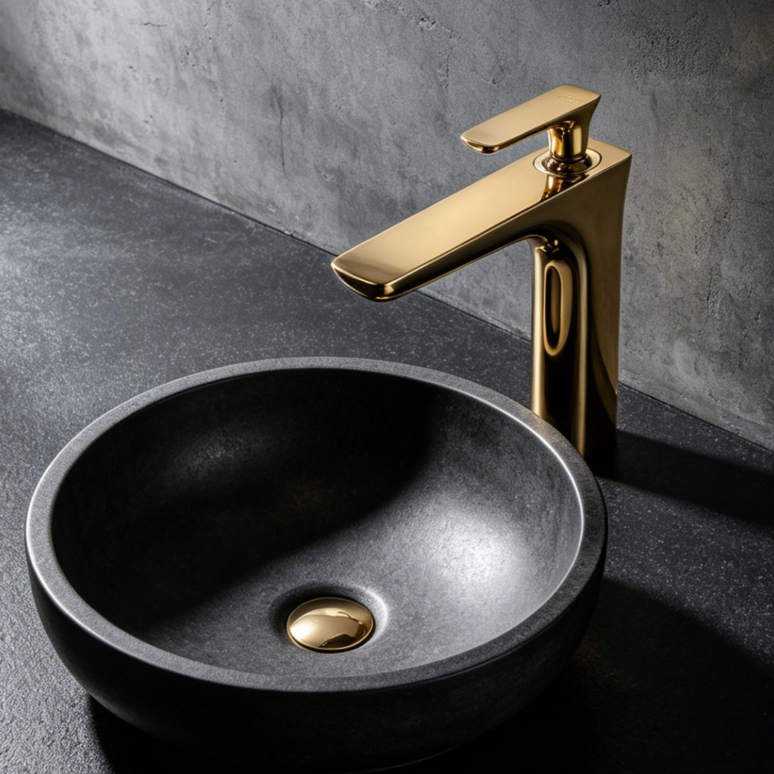 matt black basin tap
