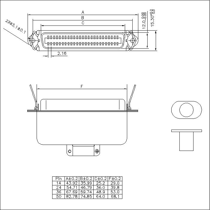 57CC-FXXX02 2.16mm CENTRONIC FEMALE SOLDER WIRE & WITH 30 METAL SHELL STR