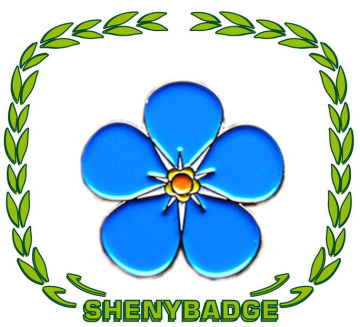 Blue Flower Enamel Badges