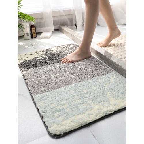 Tapis de bain absorbant l&#39;eau à rayures colorées modernes