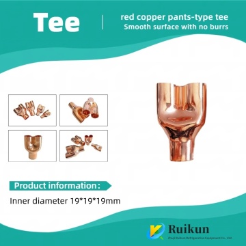 Copper Red Barrel Tee for AC Systems