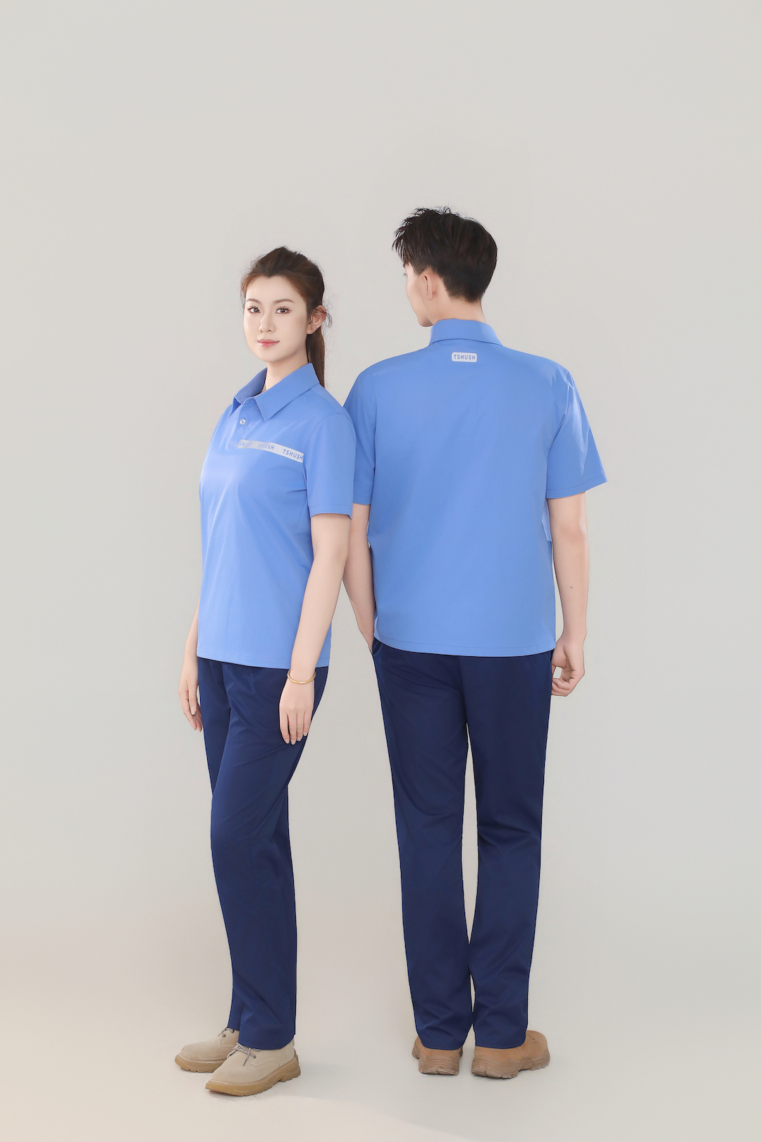 তিন রঙের হাফ হাতা কাজের পোশাক