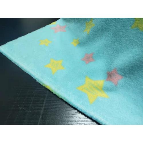 100%Polyester Coral Fleece with Starlike Printing Fabric