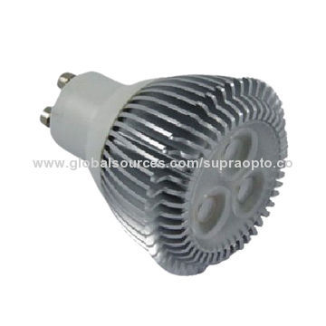 GU10 LED Spotlight with Silver White Shell, 3W Power Consumption and 45 Degrees Beam Angle