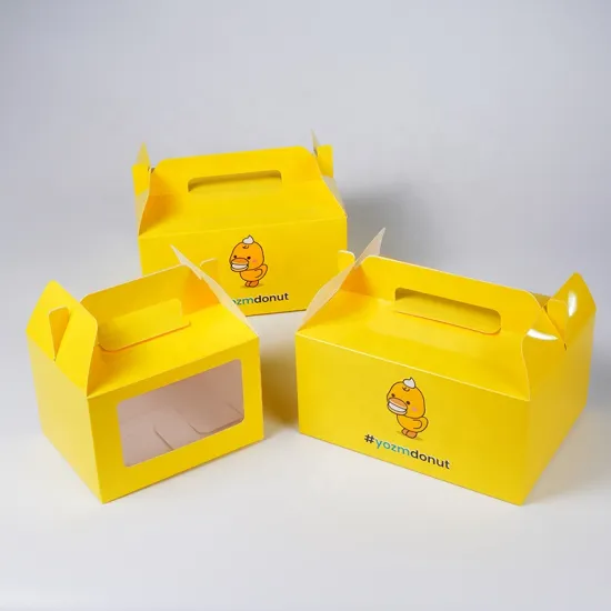 Custom Foldable Gift Box with Handle for Cookies, Cakes, and Sweets - Food Packaging Boxes
