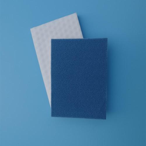 Melamine foam cleaning sponge with scouring pad