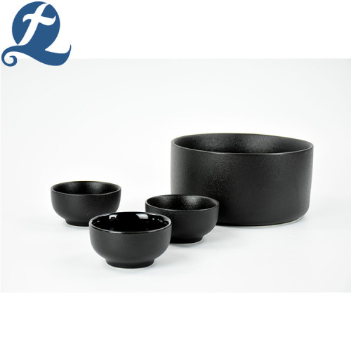 Ceramic Matte Black Soup Bowl Set