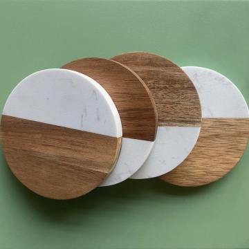 Luxury Marble and Wood Coasters: A Perfect Blend of Nordic Style, Anti-Scalding, and Heat Insulation for Your Coffee Cups