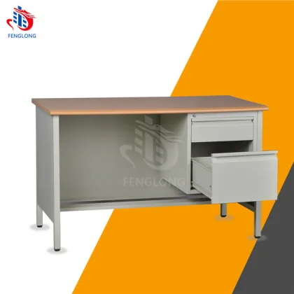 luxury office funiture /Executive steel 2 drawer lockable table /standard office desk dimensions