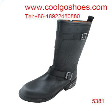 casual special heel buckle style leather men boots