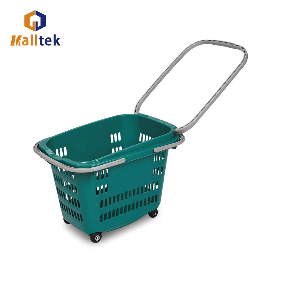 Customized colors and logos Plastic shopping Trolley basket