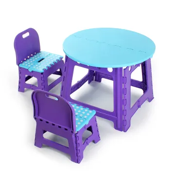 High Quality Colorful Plastic Camping Folding Table and Stool Set
