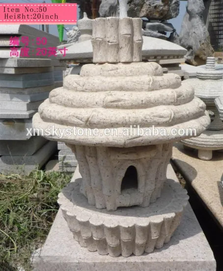 yellow outdoor stone lantern