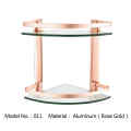 Wall Mount Dual Tiers Glass Shelf Bathroom Accessories