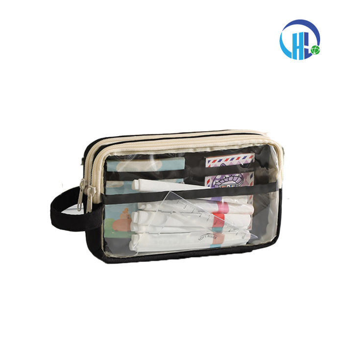 Tempat pensil transparan lima lapis berkapasitas besar