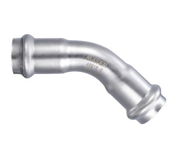 Stainless Steel Elbow 45 degrees V Profile press fitting
