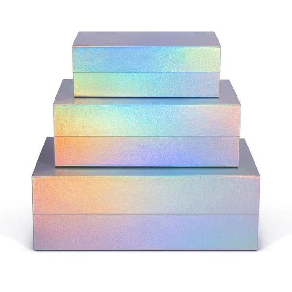 Luxury Custom Logo Folding Magnetic Holographic Paper Boxes