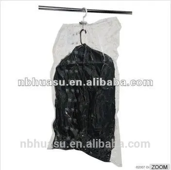 clear hanging vacuum storage bag for clothes