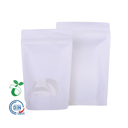 Bolso compostable biodegradable de papel blanco kraft personalizado