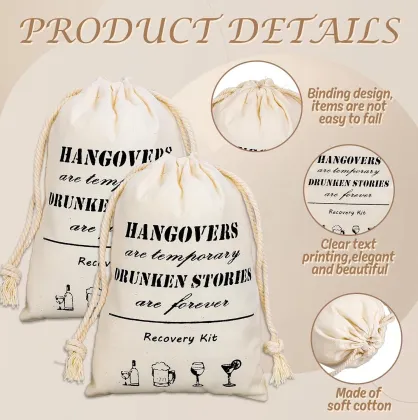 Bachelorette Hangover Kit Cotton Gift Bag