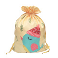 Sac de Noël avec motif de petit oiseau imprimé