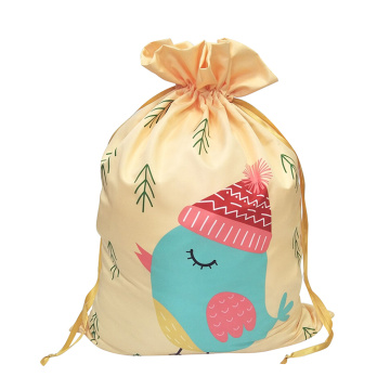 Christmas sack with printed little bird pattern