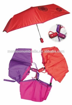 three fold automatic umbrella short folding type