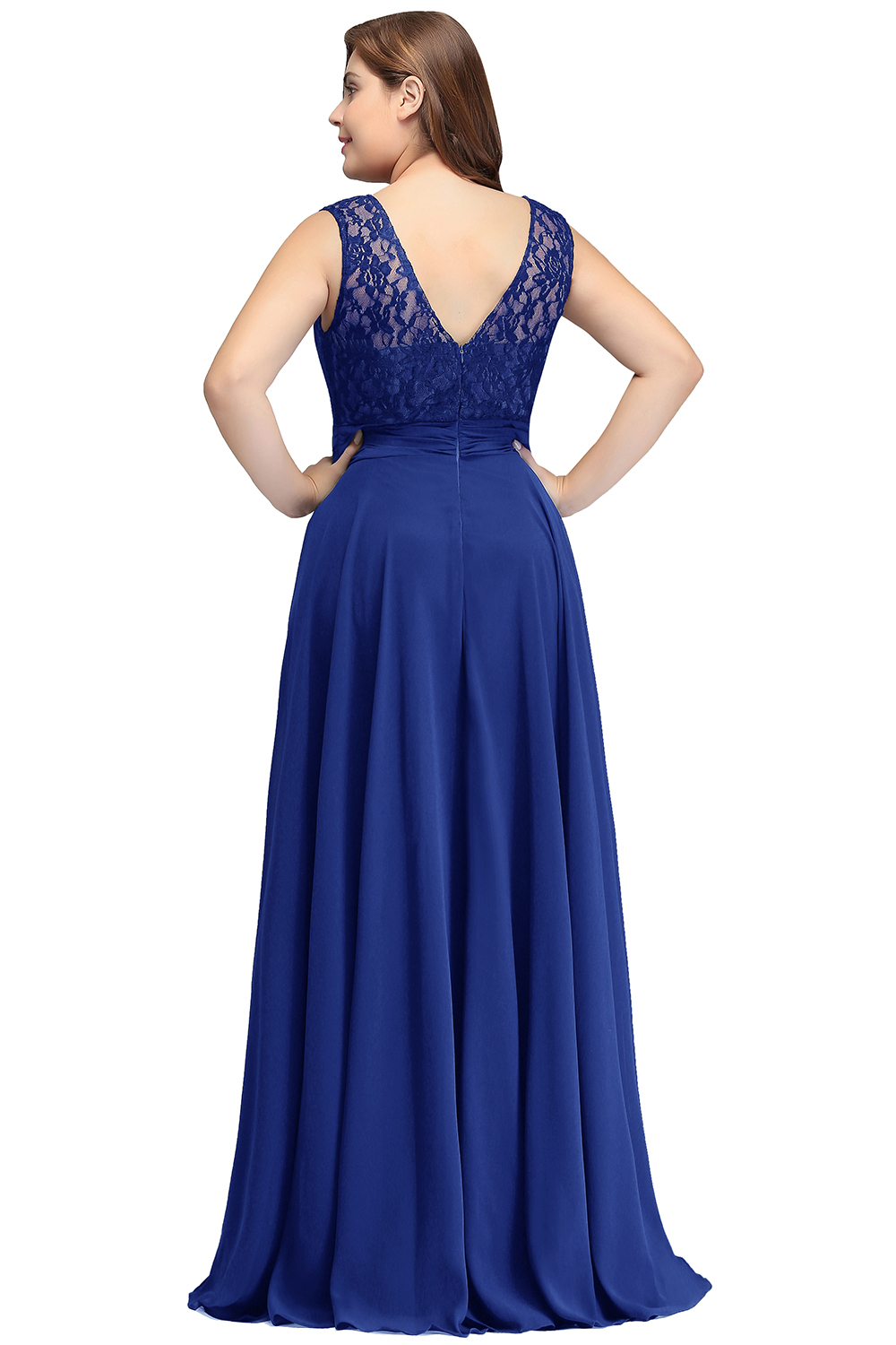 2 styles Royal Blue Mother Of The Bride Dresses Plus size A-line Chiffon Lace Long Elegant Groom Mother Dresses Wedding