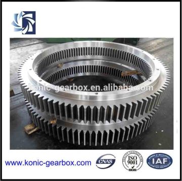 Cylindrical crown transmission steel inner gear teeth and outer gear teeth ring gear