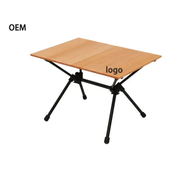 Lightweight Aluminum Alloy Wood Table for Camping and Picnics