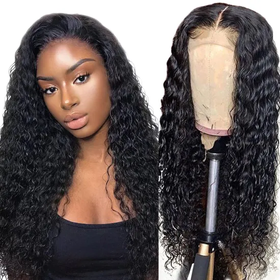 Afro Curly 100% Brazilian Human Hair Wig Cheap Water Wave Full Swiss Lace Frontal Closure Wig For Black Women Wholesale Vendors