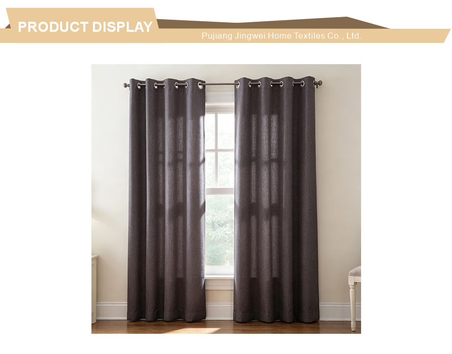 Deep neutral opaque rustic interior drape