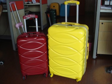 Abs PC rolling suitcase luggage, aluminum box