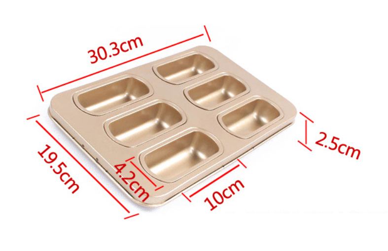 6-cavity gold nonstick mini loaf pan (2)