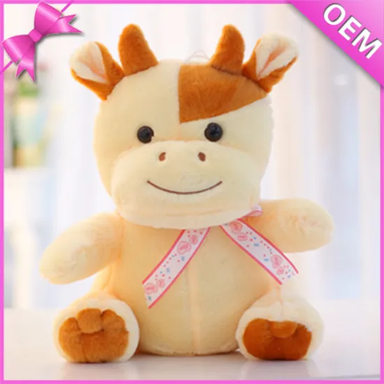 7" Sitting Wholesale Cow Plush Toys, Plush Stuffy Cow Toy, Mini Stuffed Cow Toy