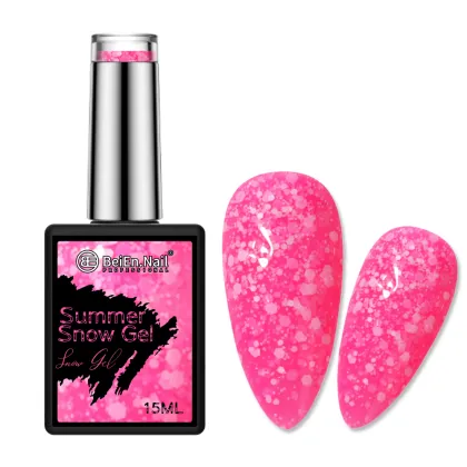 9 Color Summer Snow Glitter Gel Polish Purple OEM Customization