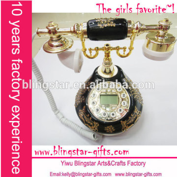 Hot selling wired crystal diamante rhinestone, Retro telephone