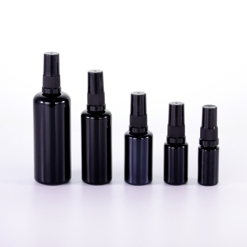 China Black glass round shoulder spray bottle Manufactory