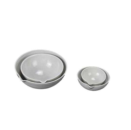 Round Bottom Porcelain Evaporation Dishes with Spout 35ml