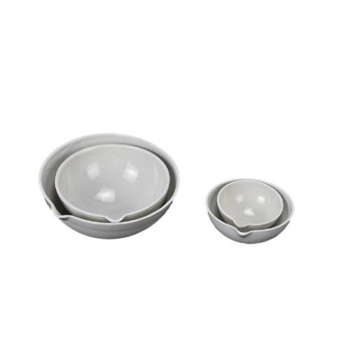 Round Bottom Porcelain Evaporation Dishes with Spout 35ml