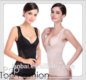 2015 Hot sale summer ultra-thin woman polyester spandex lace slimmer shaper sleeveless shirt corset